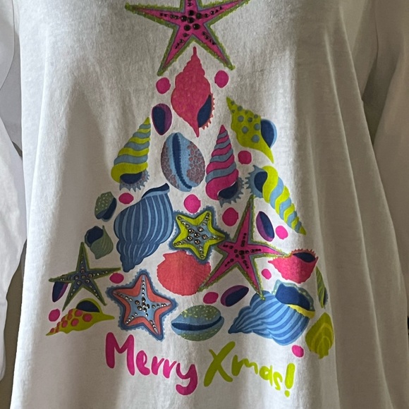 Caribbean Joe Womens Holiday 3/4 Length Sleeve Top - Size Large - Picture 2 of 5